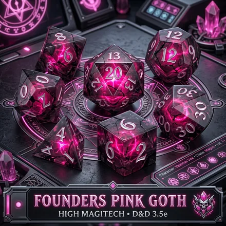 Pink goth founder dice